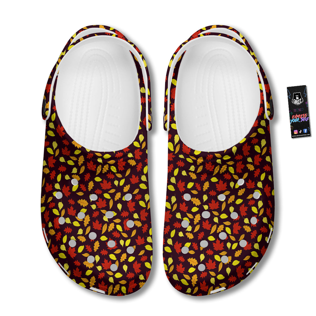 Back And Elm Maple Leave Print Pattern Clog-grizzshop