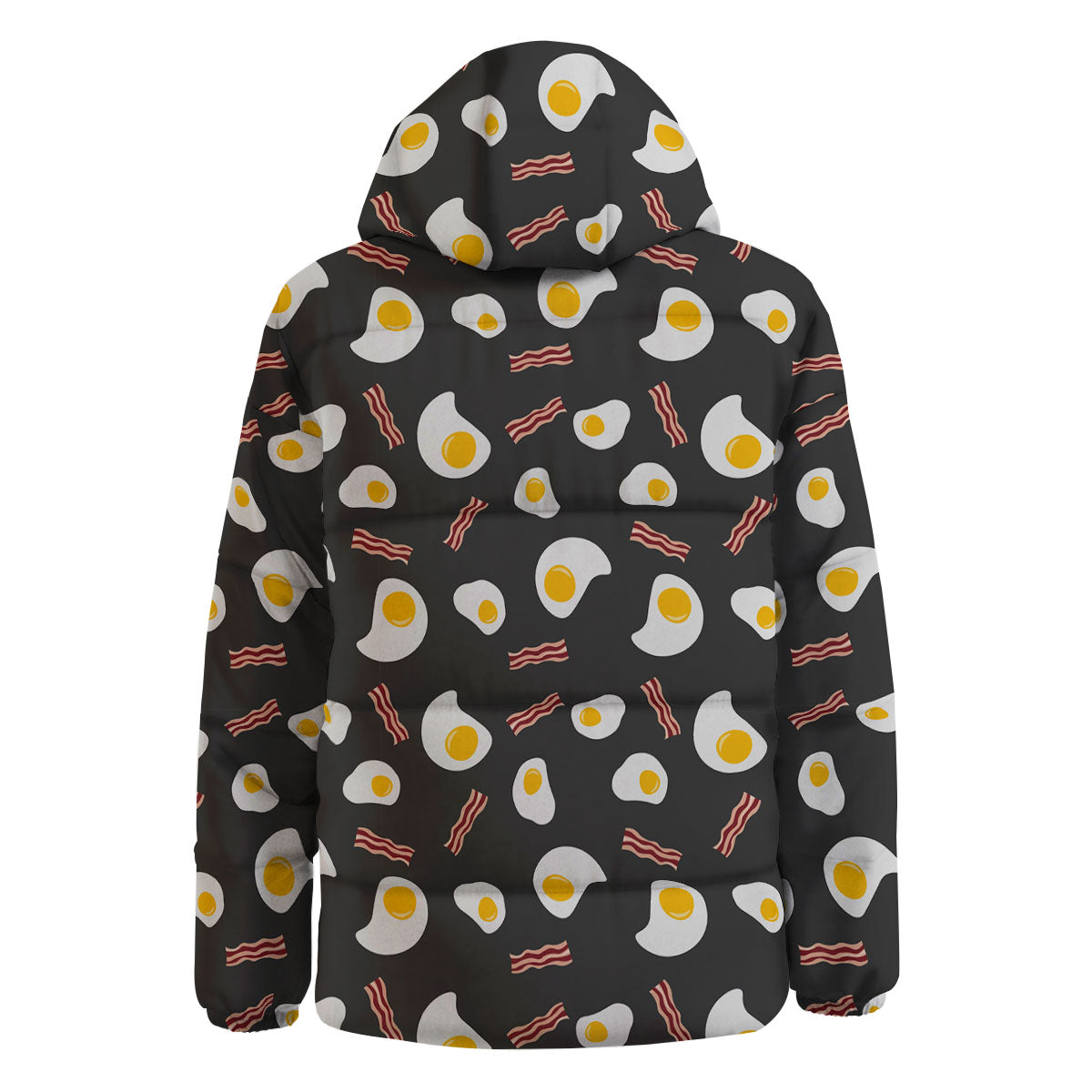 Bacon And Black Fried Egg Print Pattern Down Jacket-grizzshop