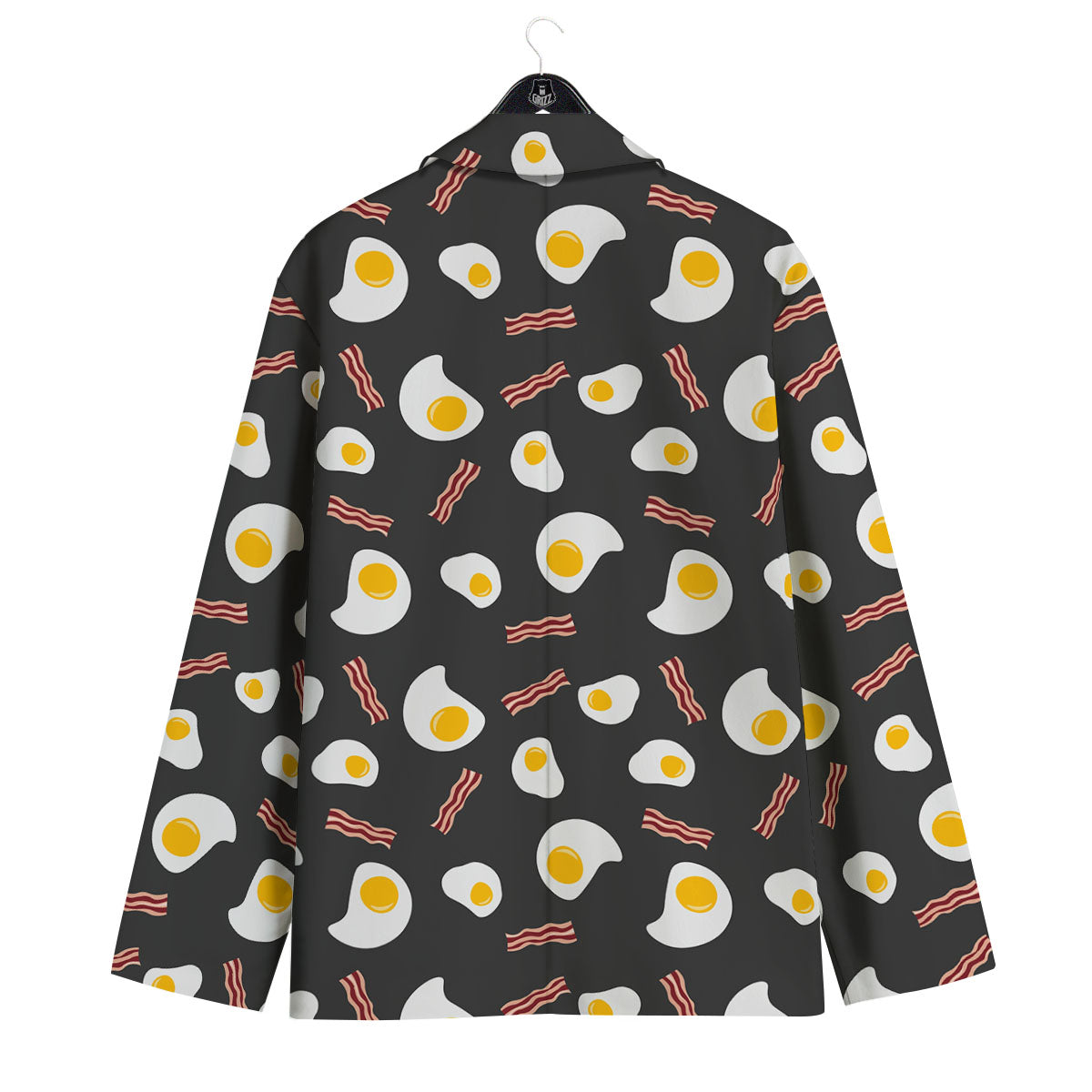 Bacon And Black Fried Egg Print Pattern Men's Sport Coat-grizzshop