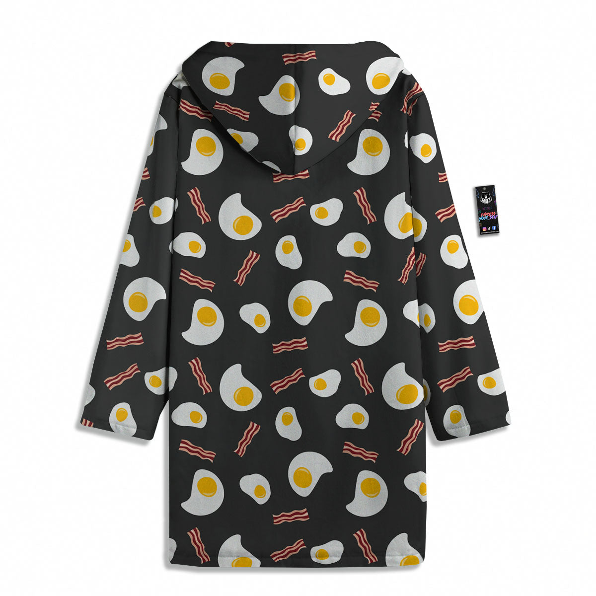 Bacon And Black Fried Egg Print Pattern Men's Windbreaker Jacket-grizzshop