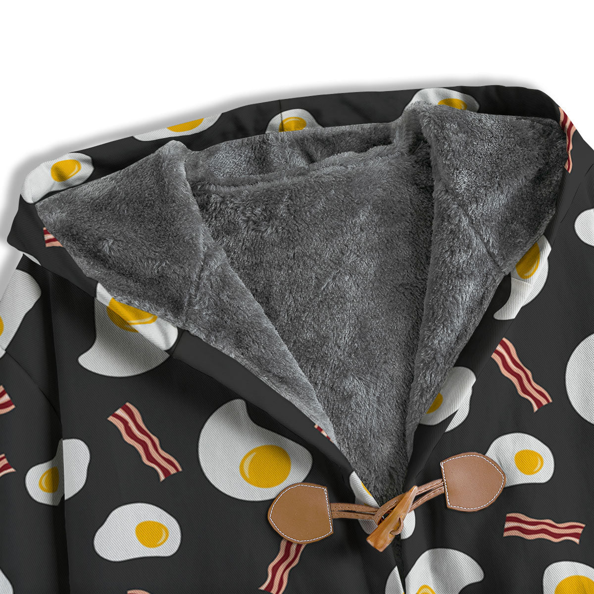 Bacon And Black Fried Egg Print Pattern Men's Windbreaker Jacket-grizzshop