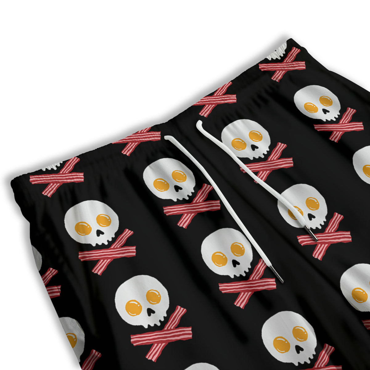 Bacon And Skull Fried Egg Print Pattern Men's Athletic Shorts