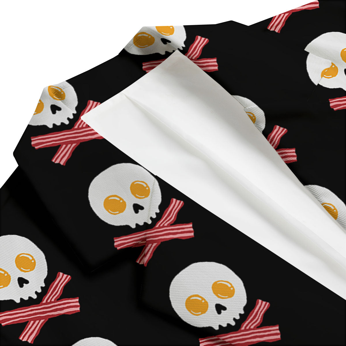 Bacon And Skull Fried Egg Print Pattern Men's Blazer-grizzshop
