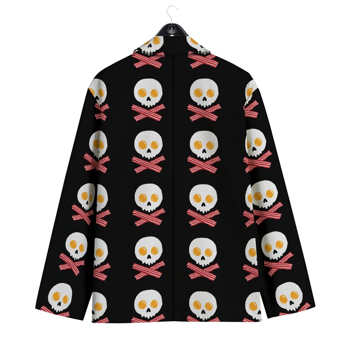 Bacon And Skull Fried Egg Print Pattern Men's Sport Coat-grizzshop