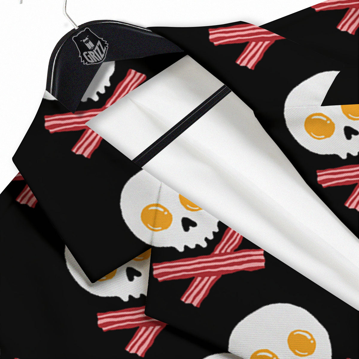Bacon And Skull Fried Egg Print Pattern Men's Sport Coat-grizzshop