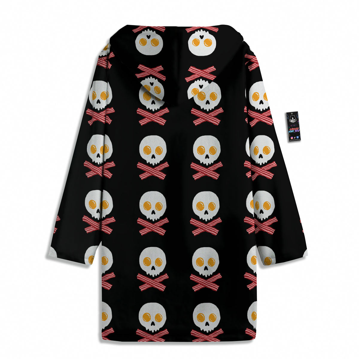 Bacon And Skull Fried Egg Print Pattern Men's Windbreaker Jacket-grizzshop