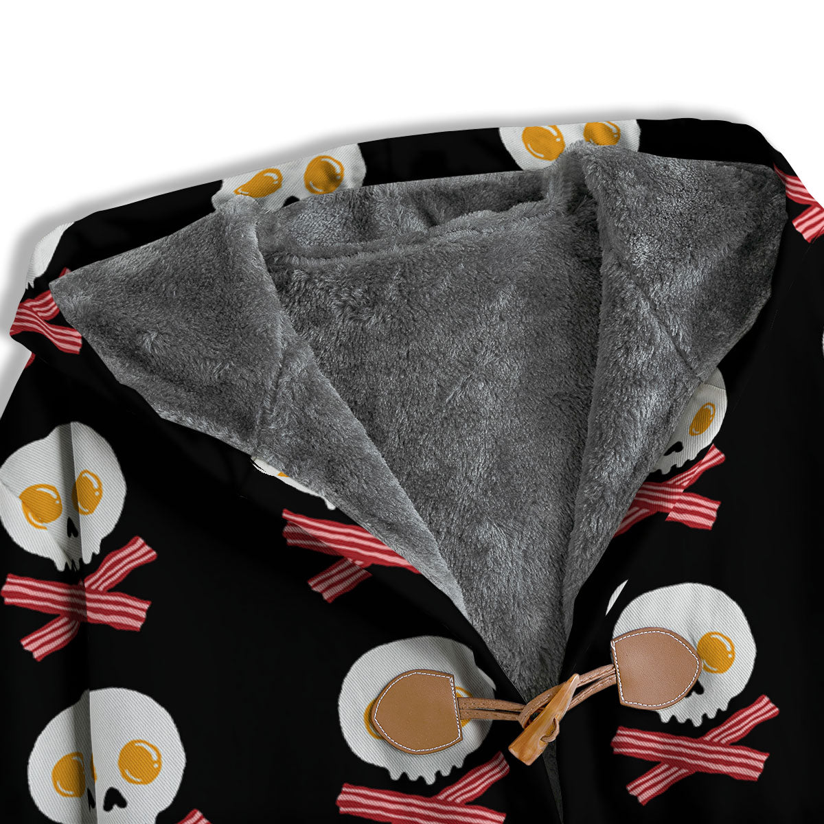 Bacon And Skull Fried Egg Print Pattern Men's Windbreaker Jacket-grizzshop