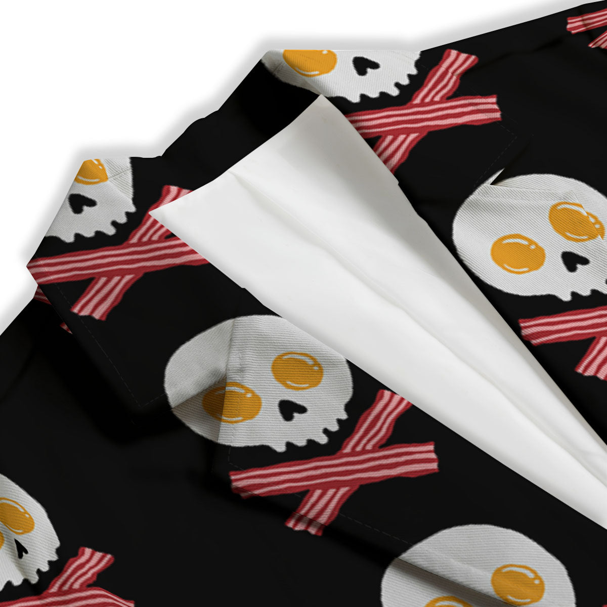 Bacon And Skull Fried Egg Print Pattern Women's Blazer-grizzshop