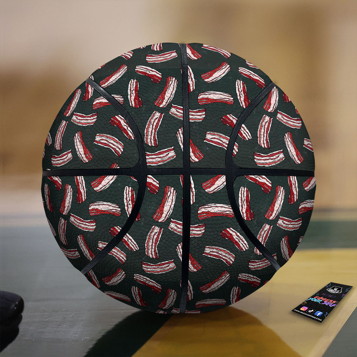 Bacon Black Print Pattern Basketball-grizzshop