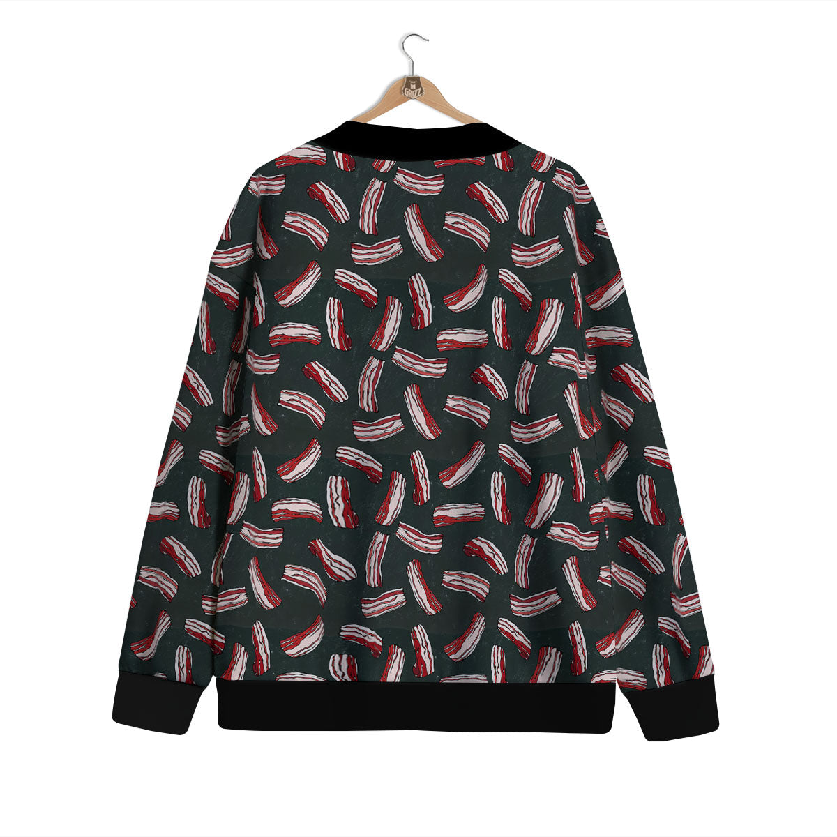 Bacon Black Print Pattern Cardigan-grizzshop