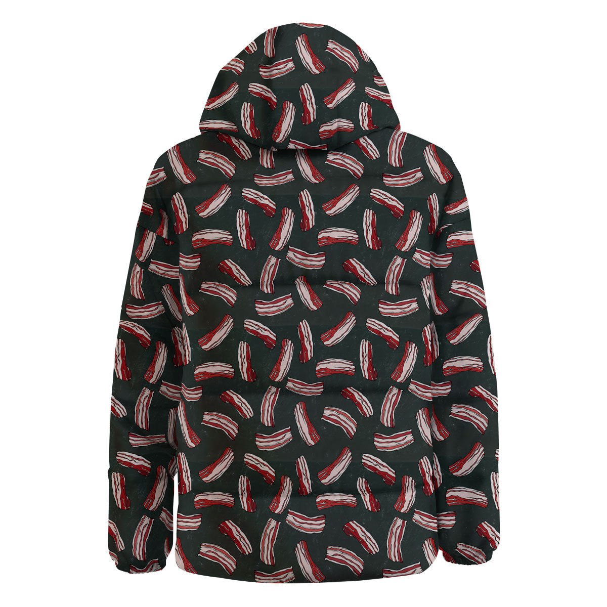 Bacon Black Print Pattern Down Jacket-grizzshop