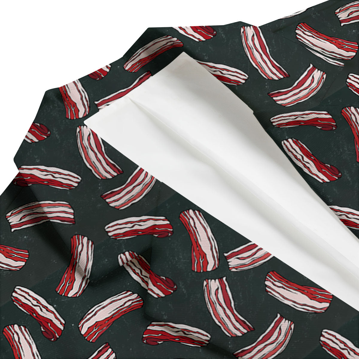 Bacon Black Print Pattern Men's Blazer-grizzshop