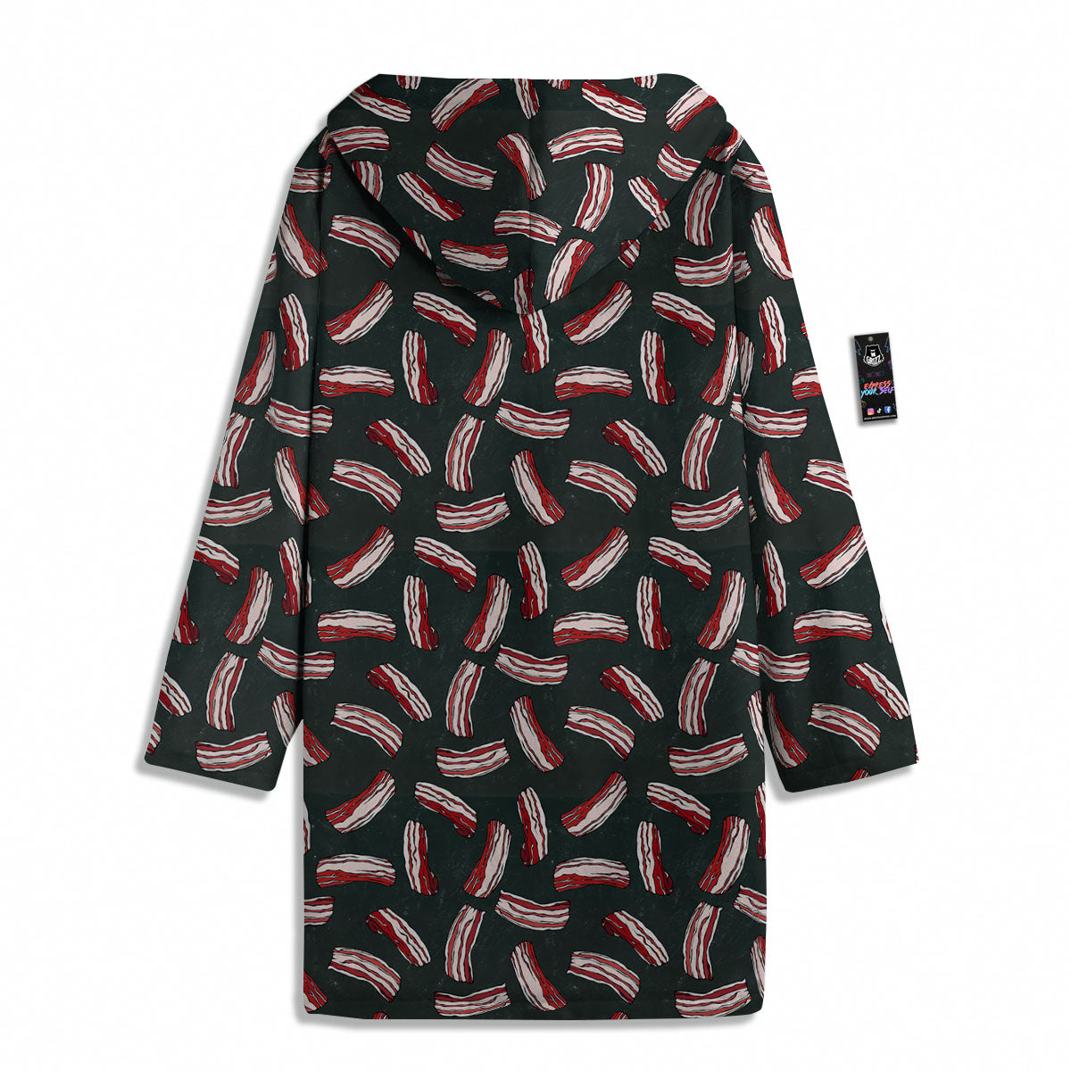 Bacon Black Print Pattern Men's Windbreaker Jacket-grizzshop