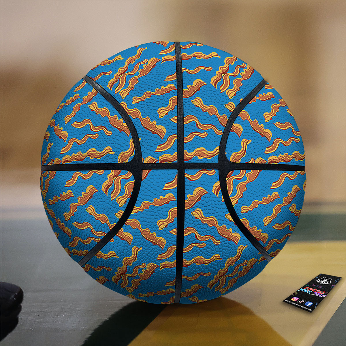 Bacon Blue Crispy Print Pattern Basketball-grizzshop