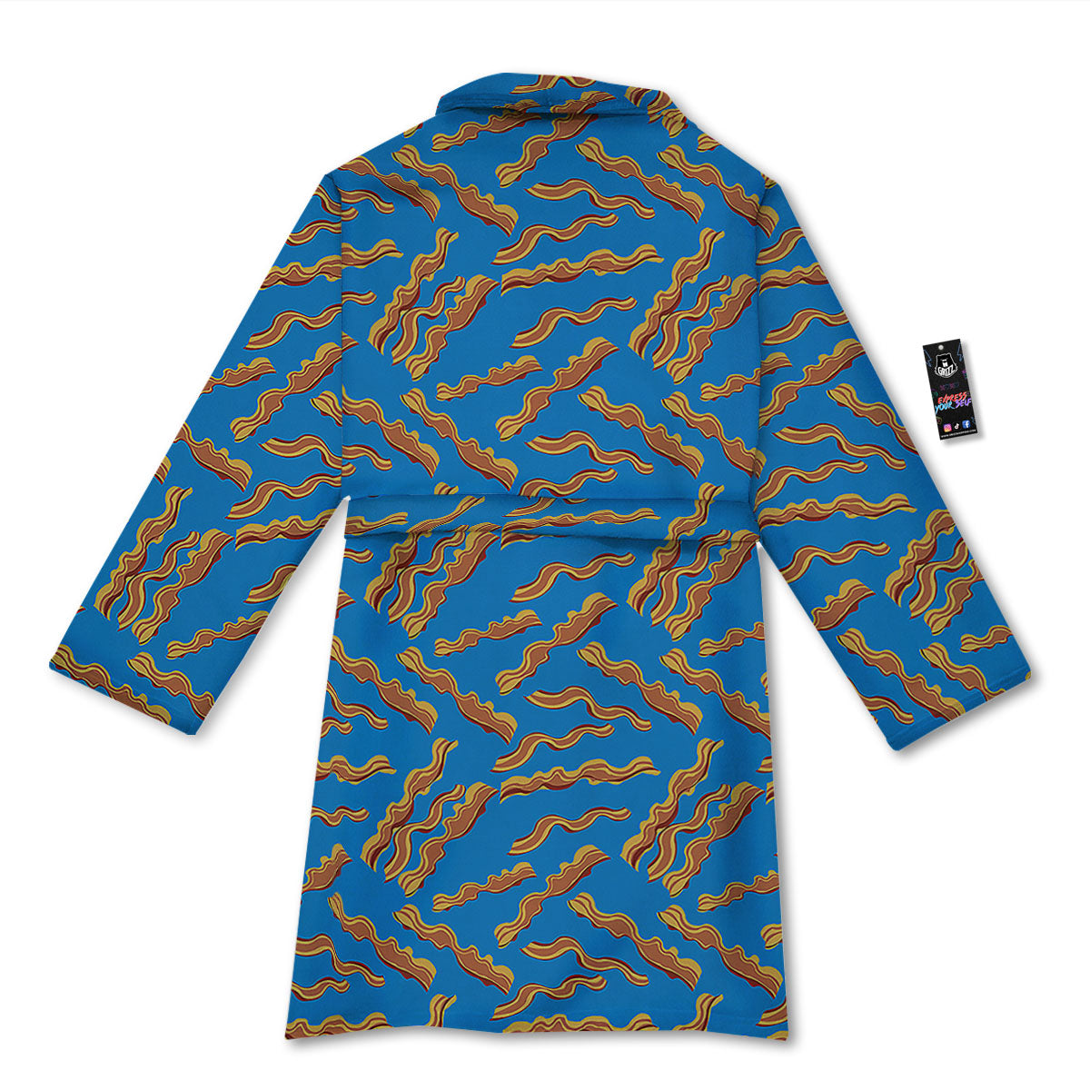 Bacon Blue Crispy Print Pattern Bathrobe-grizzshop