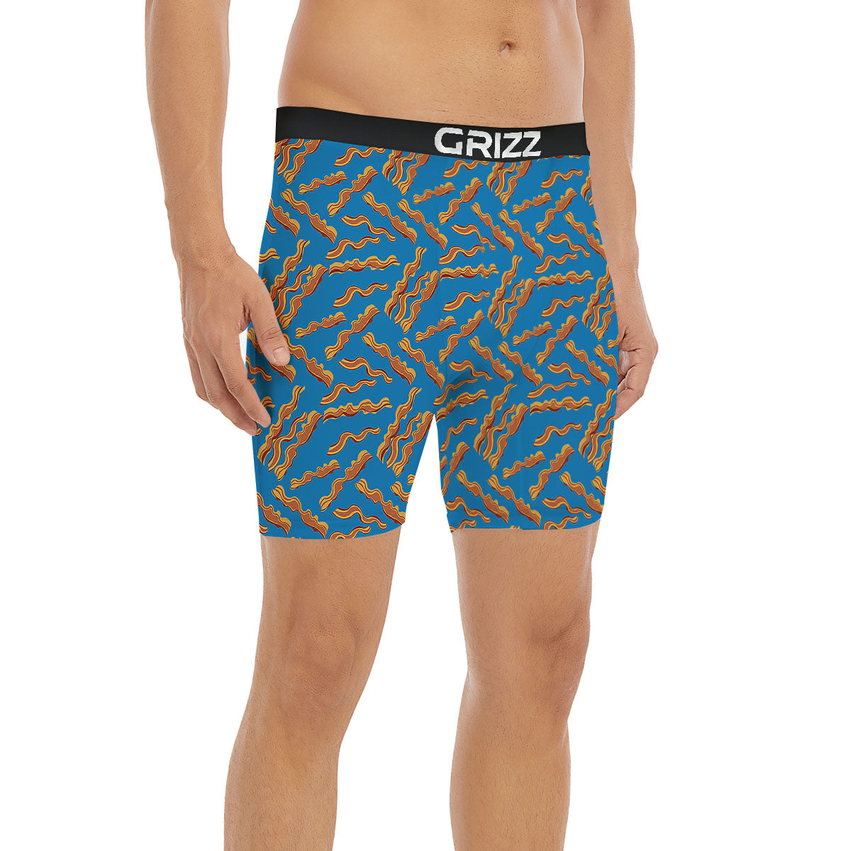 Bacon Blue Crispy Print Pattern Boxer Briefs-grizzshop