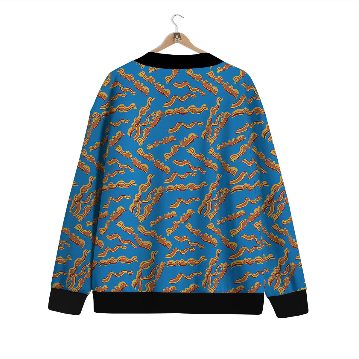 Bacon Blue Crispy Print Pattern Cardigan-grizzshop