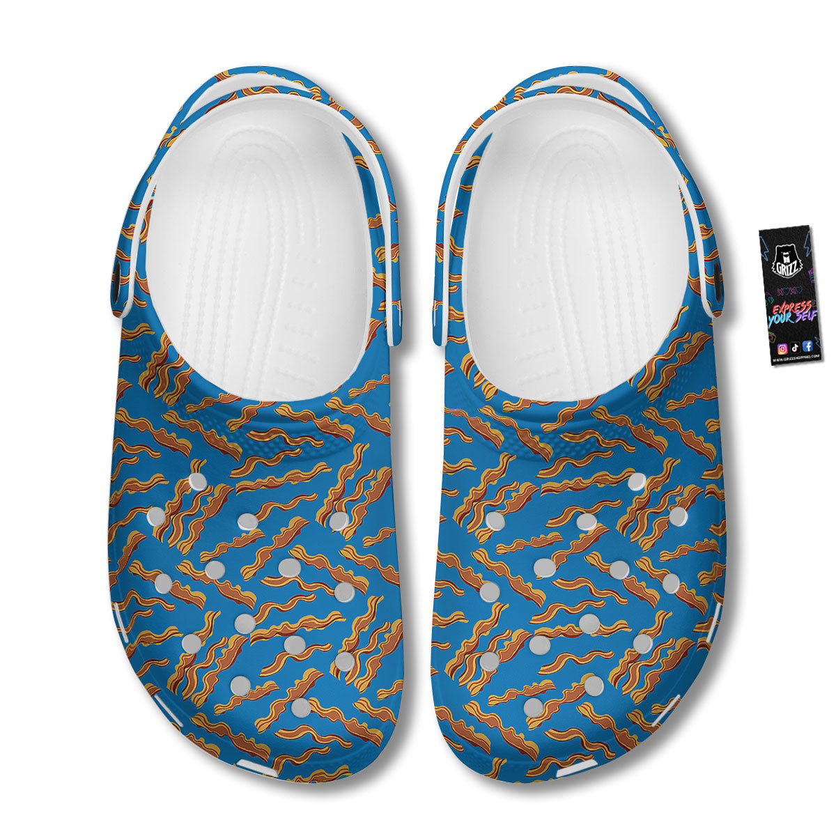 Bacon Blue Crispy Print Pattern Clog-grizzshop
