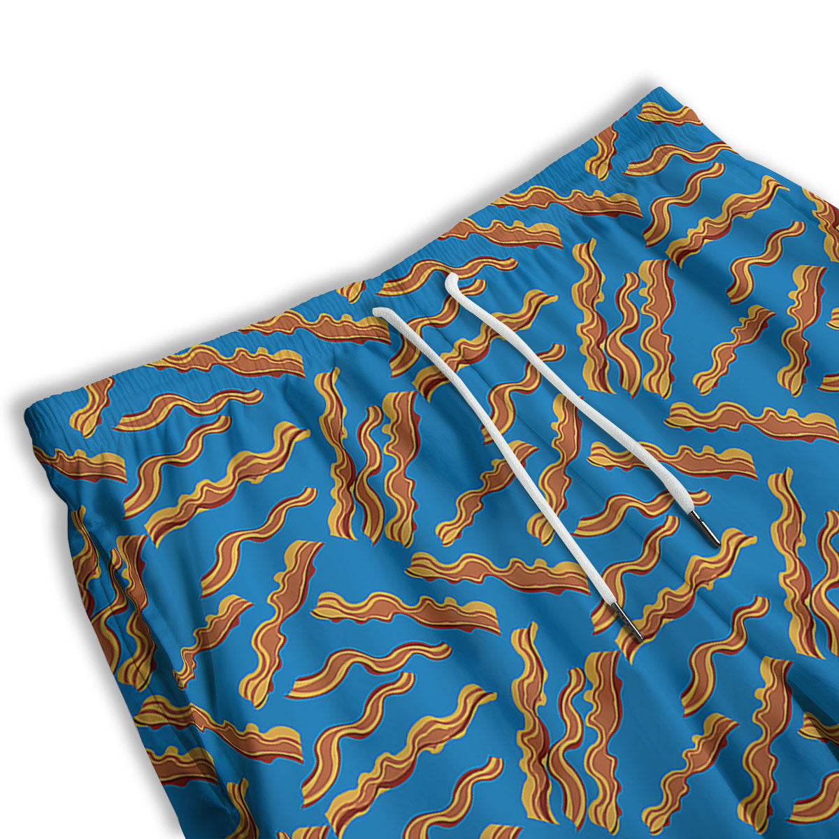 Bacon Blue Crispy Print Pattern Men's Athletic Shorts