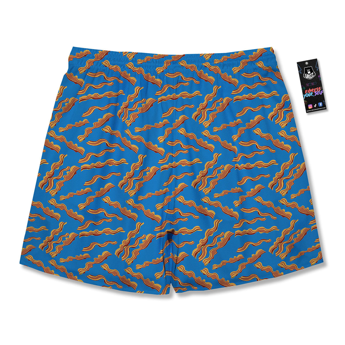 Bacon Blue Crispy Print Pattern Men's Running Shorts-grizzshop