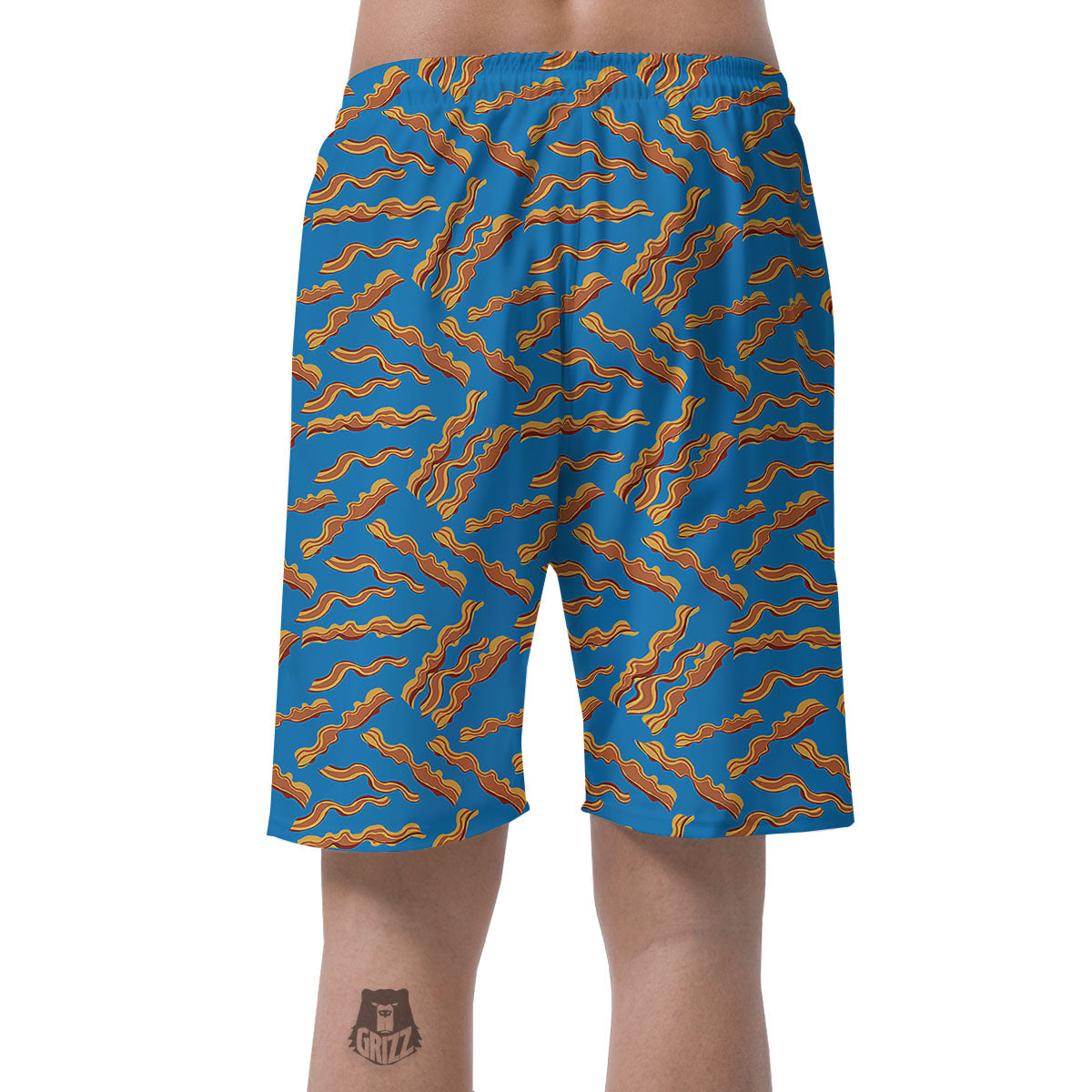 Bacon Blue Crispy Print Pattern Men's Shorts-grizzshop