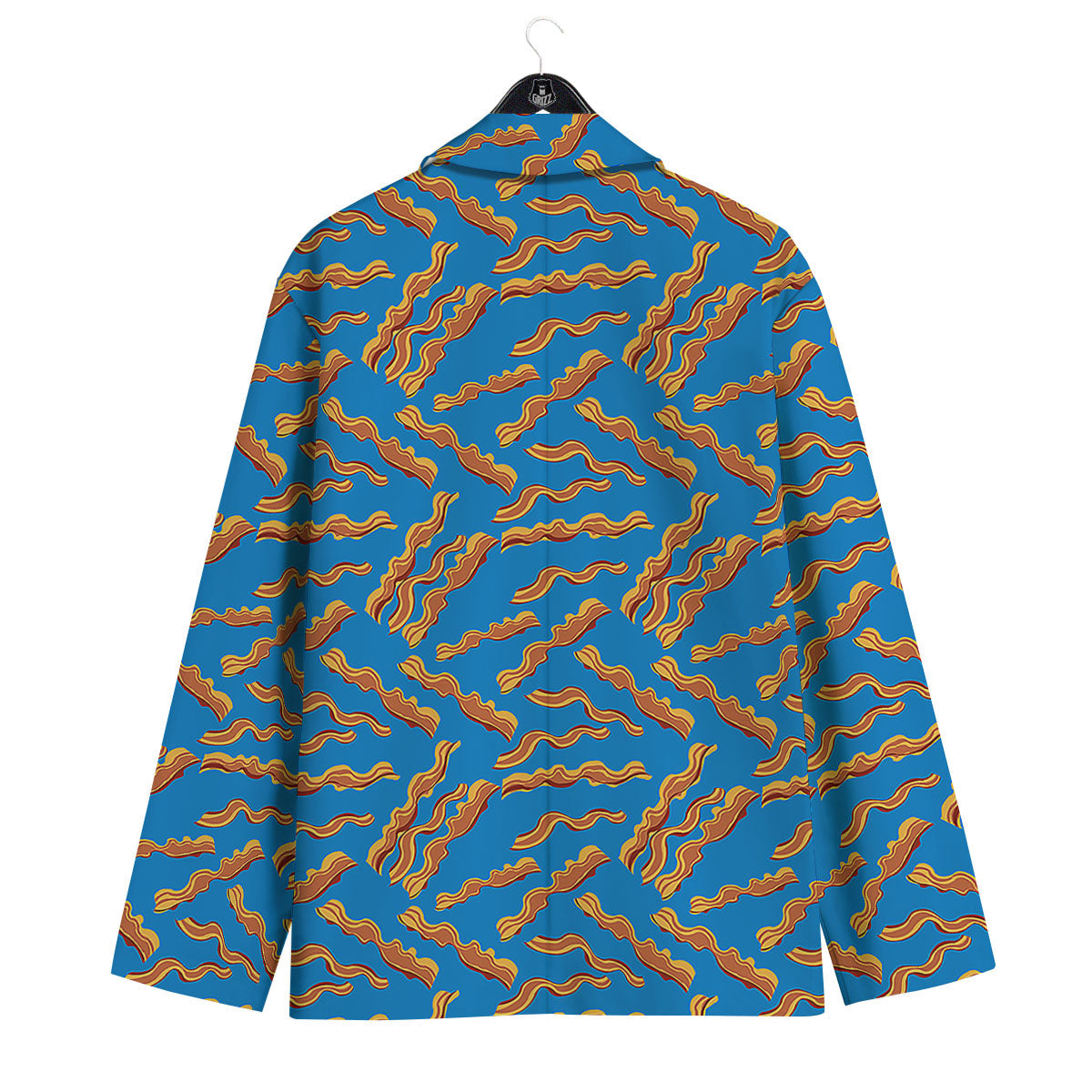 Bacon Blue Crispy Print Pattern Men's Sport Coat-grizzshop
