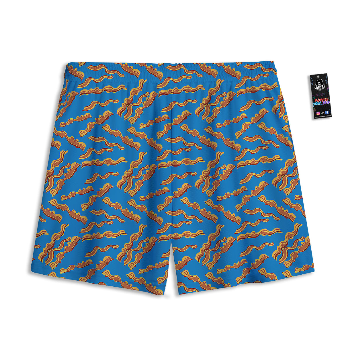 Balloon And Cute Panda Print Pattern Mesh Shorts