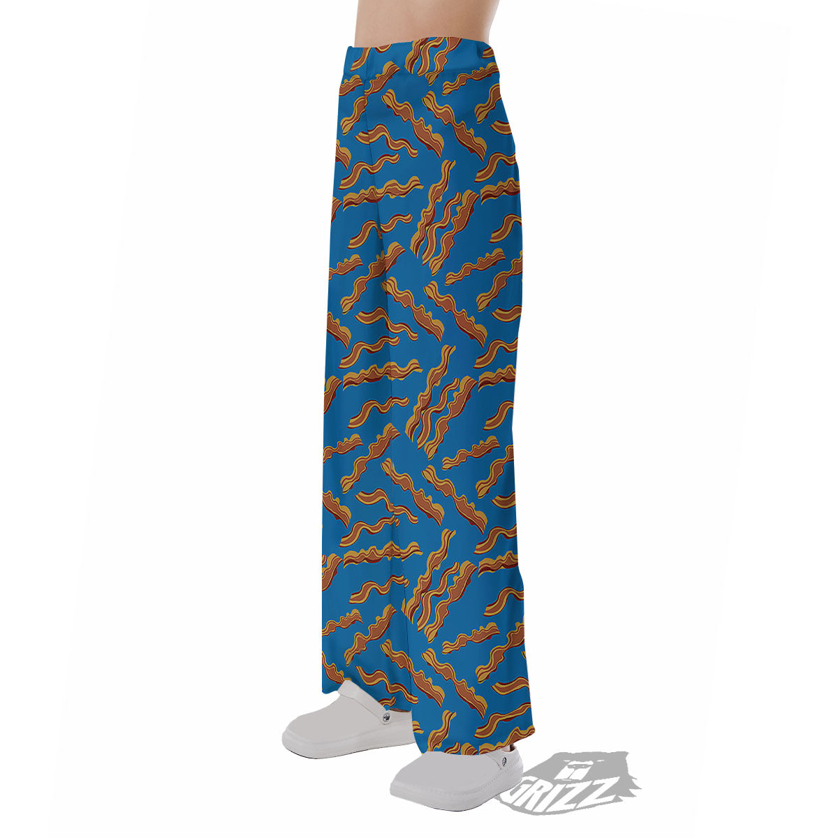 Bacon Blue Crispy Print Pattern Pajama Pants-grizzshop