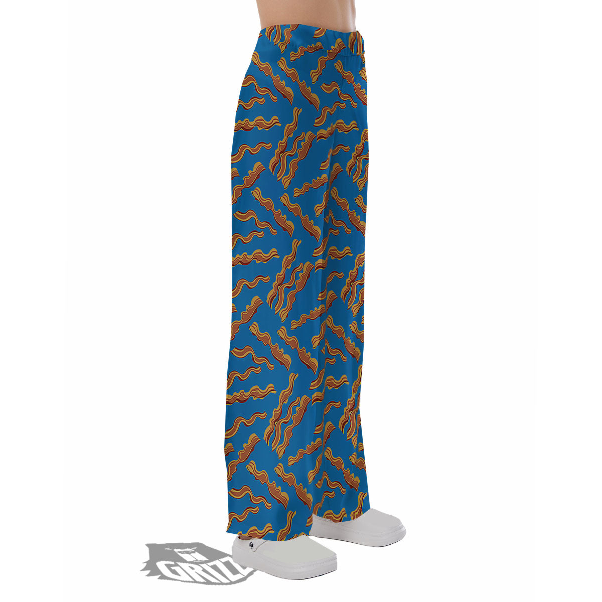 Bacon Blue Crispy Print Pattern Pajama Pants-grizzshop