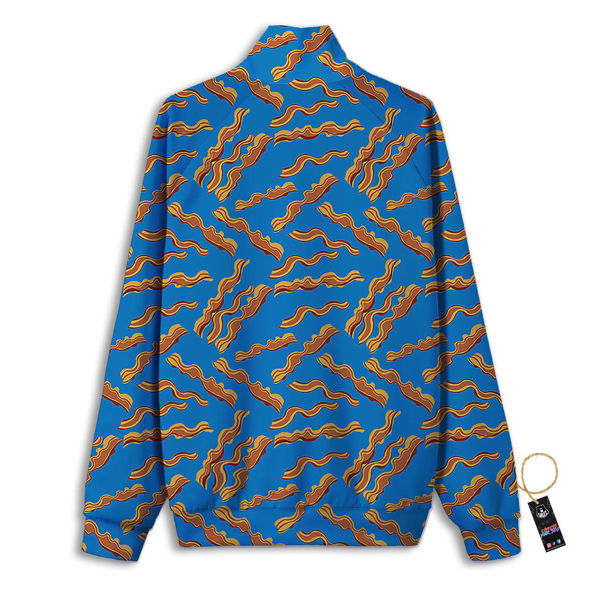 Bacon Blue Crispy Print Pattern Track Jacket-grizzshop