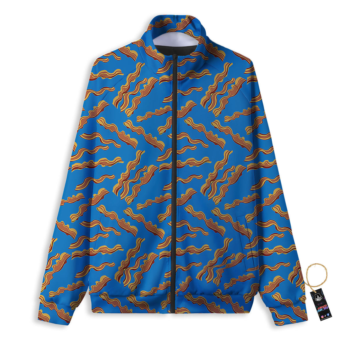 Bacon Blue Crispy Print Pattern Track Jacket-grizzshop