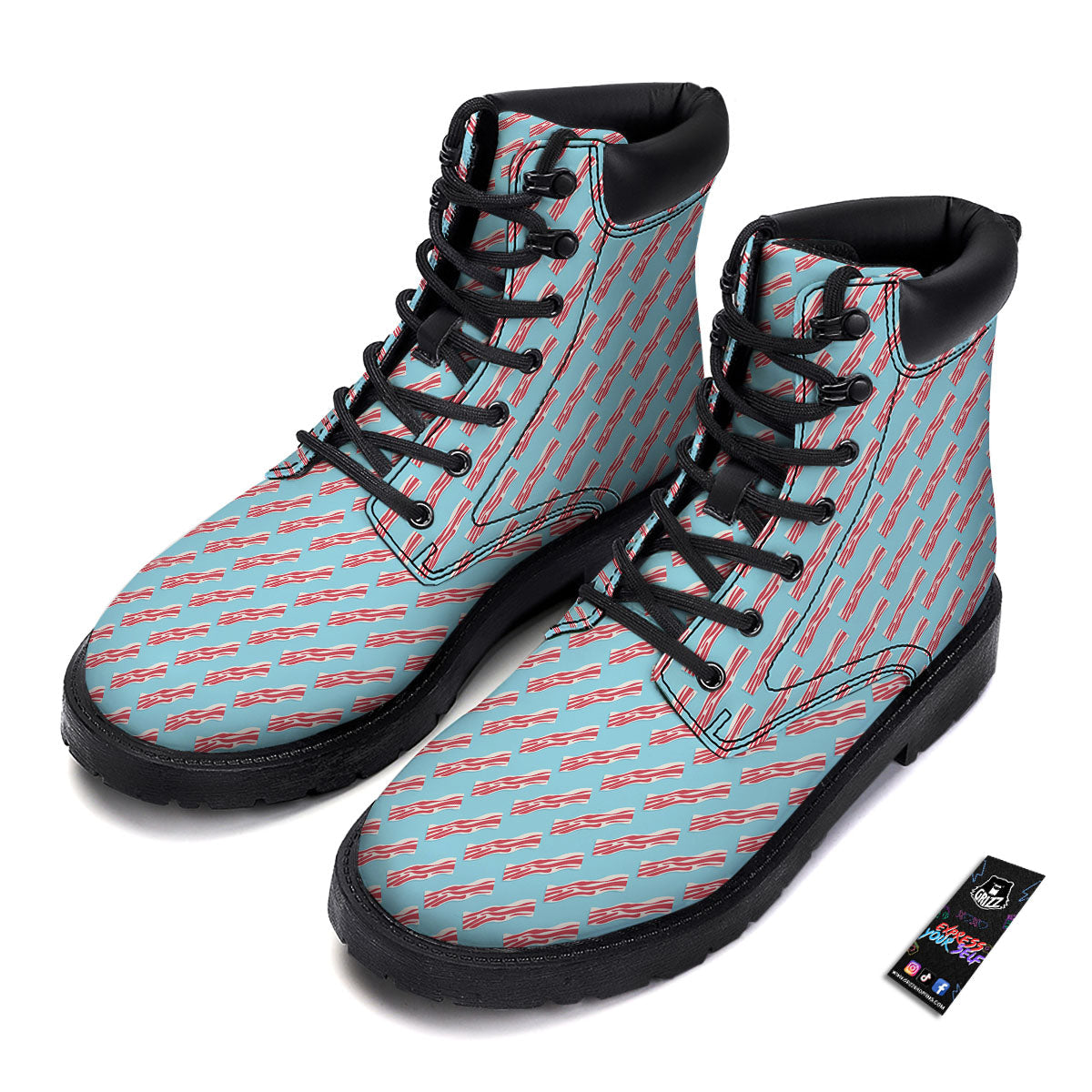Bacon Blue Print Pattern Boots-grizzshop