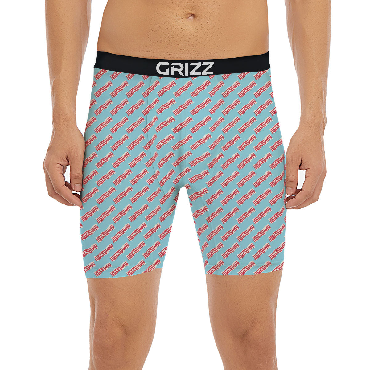 Bacon Blue Print Pattern Boxer Briefs-grizzshop