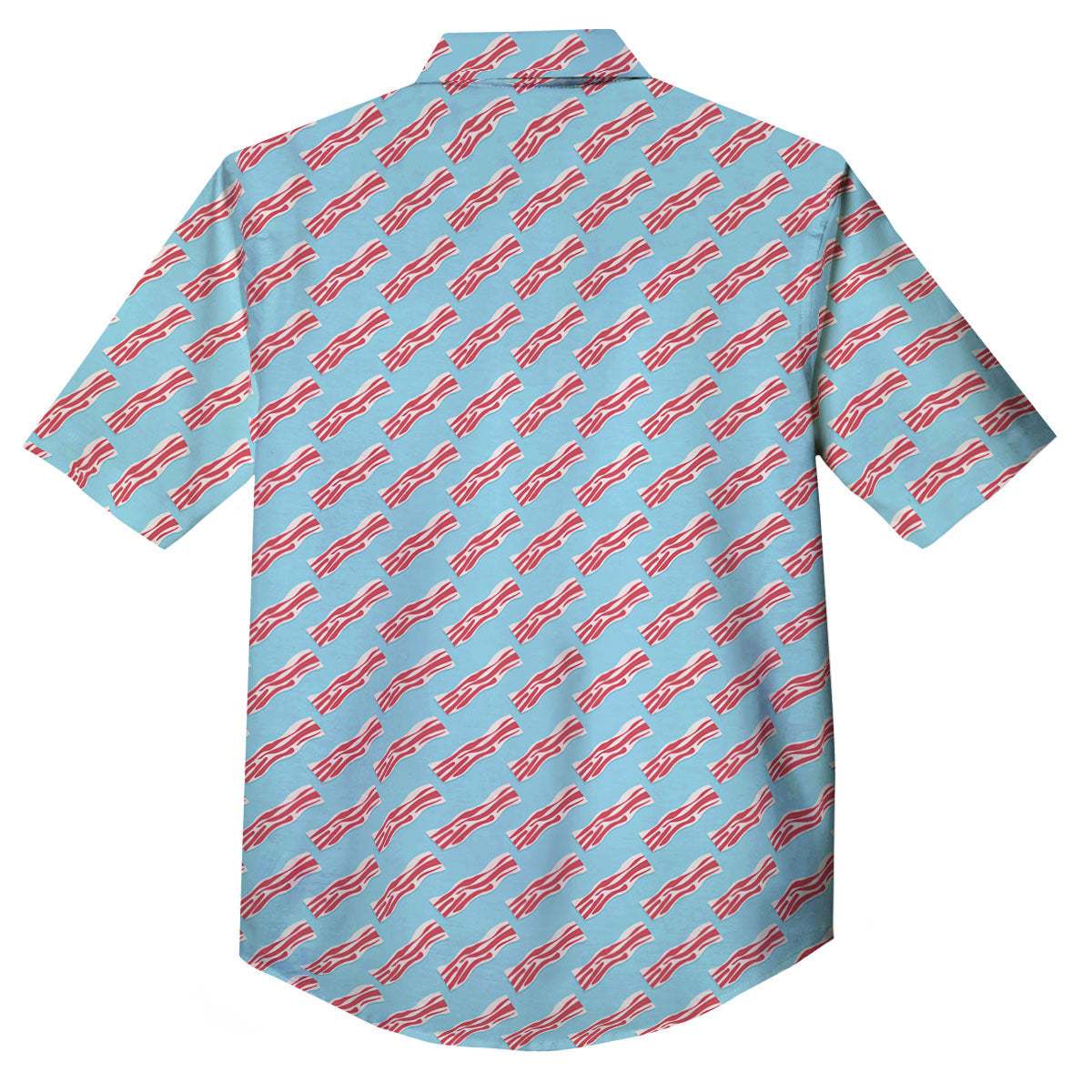 Bacon Blue Print Pattern Button Up Shirt-grizzshop