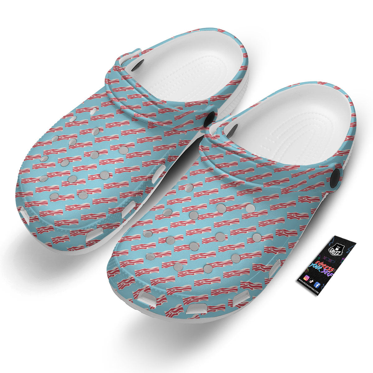 Bacon Blue Print Pattern Clog-grizzshop