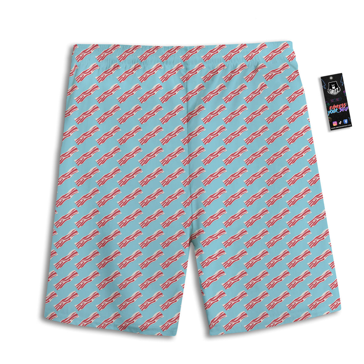 Bacon Blue Print Pattern Men's Athletic Shorts