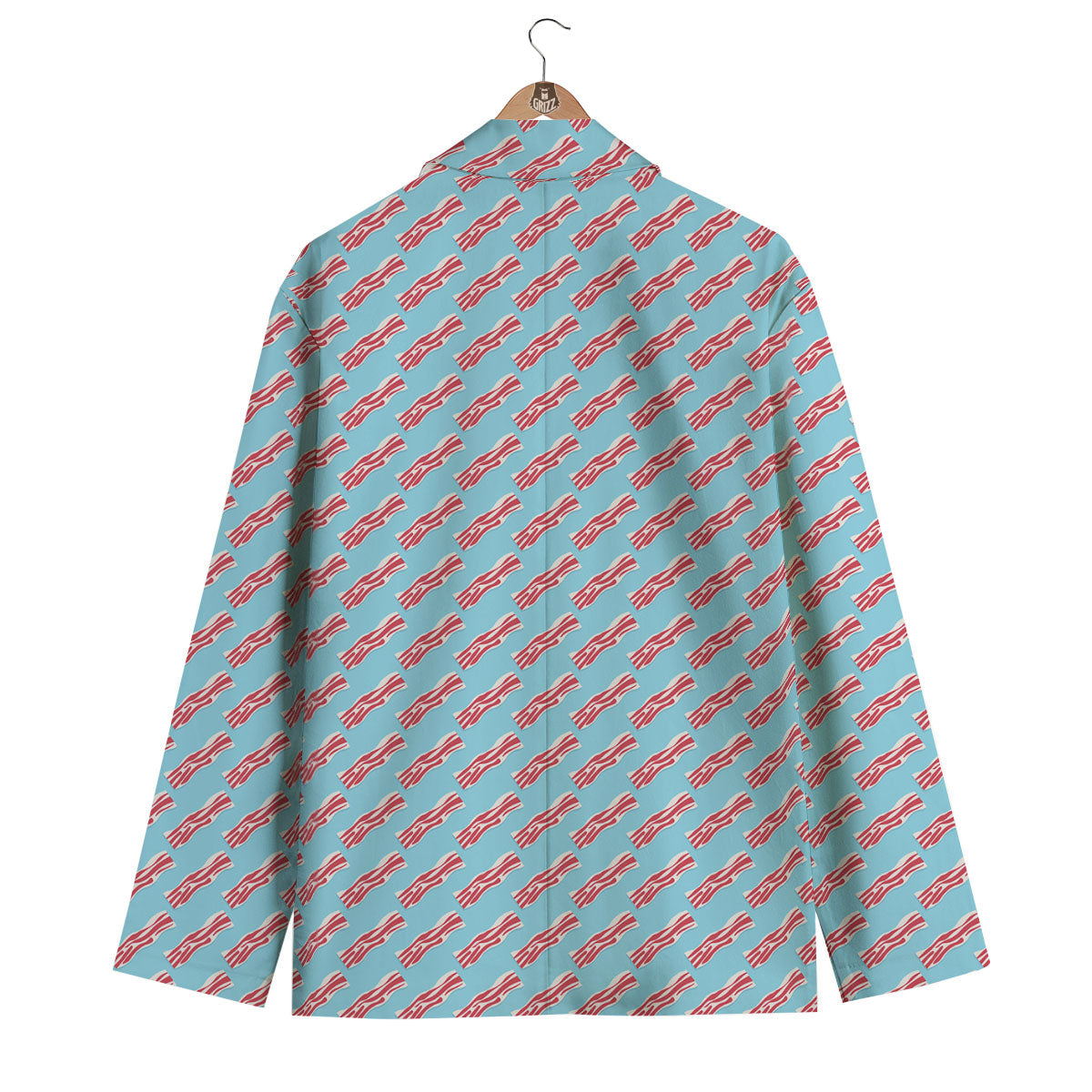 Bacon Blue Print Pattern Men's Blazer-grizzshop
