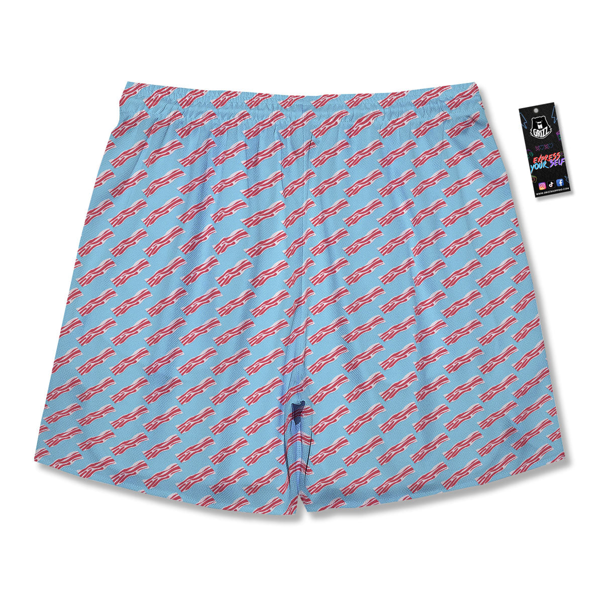 Bacon Blue Print Pattern Men's Running Shorts-grizzshop
