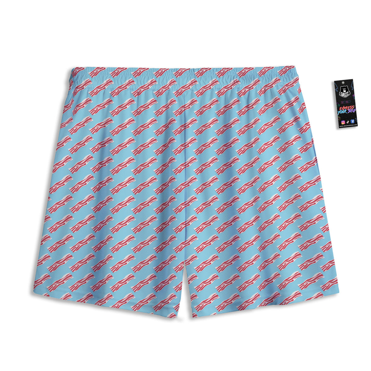 Bamboo And Cute Panda Print Pattern Mesh Shorts