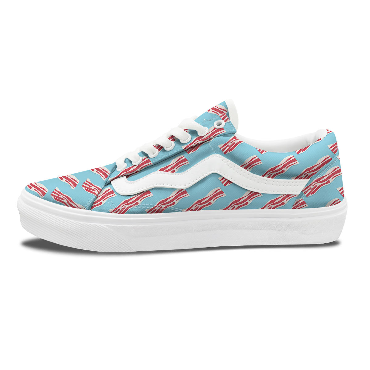 Bacon Blue Print Pattern Skate Shoes-grizzshop