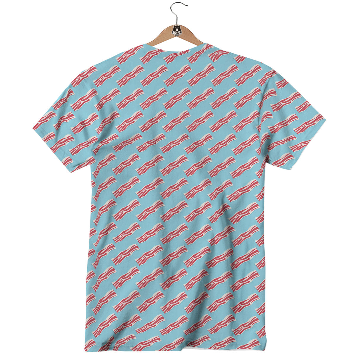 Bacon Blue Print Pattern T-Shirt-grizzshop