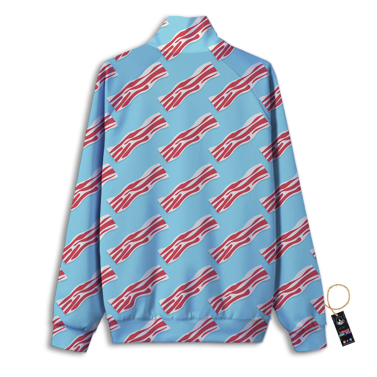 Bacon Blue Print Pattern Track Jacket-grizzshop