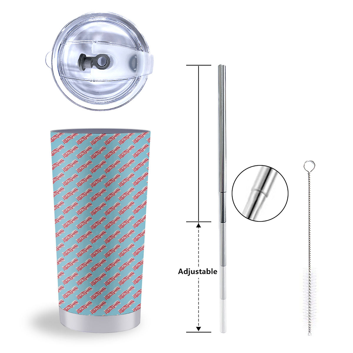 Bacon Blue Print Pattern Tumbler-grizzshop