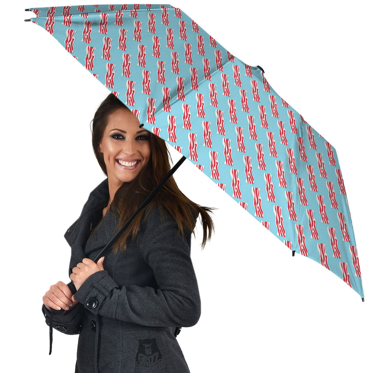 Bacon Blue Print Pattern Umbrella-grizzshop