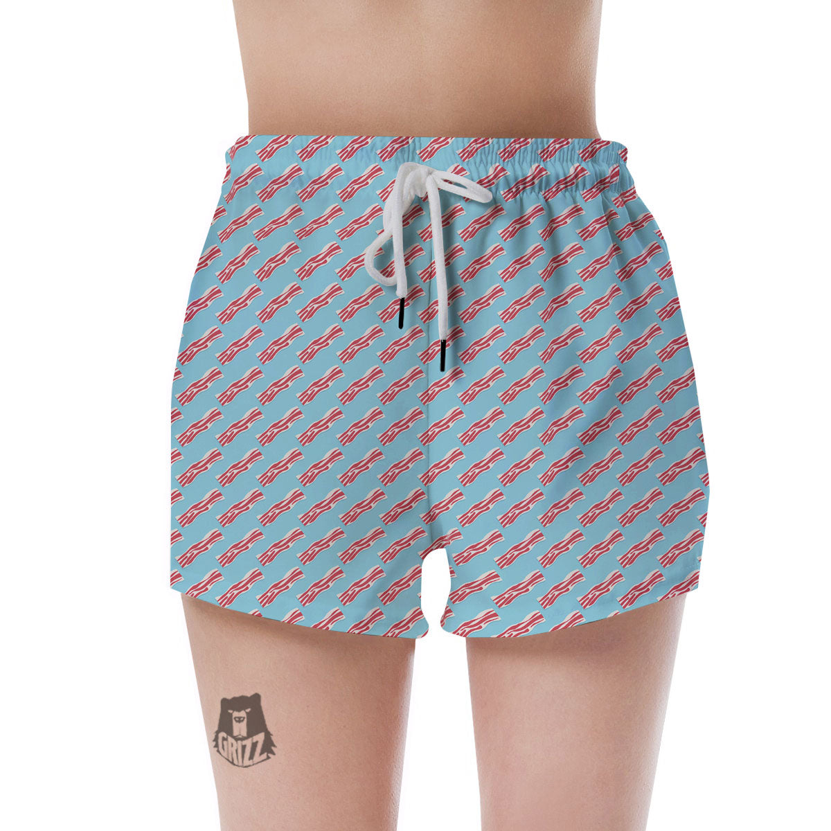 Bacon Blue Print Pattern Women's Shorts-grizzshop