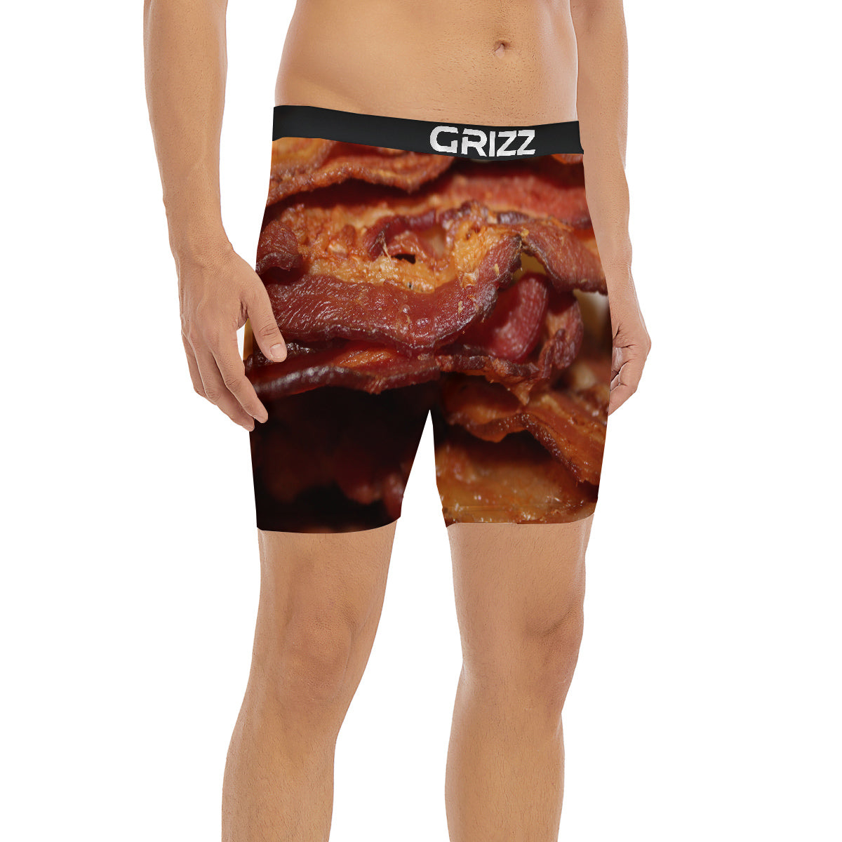 Bacon Crispy Print Boxer Briefs-grizzshop