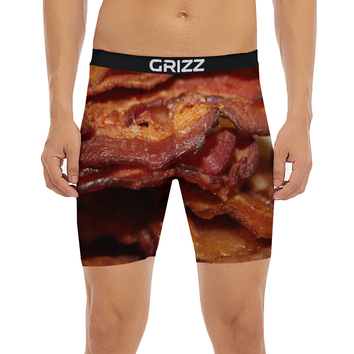 Bacon Crispy Print Boxer Briefs-grizzshop