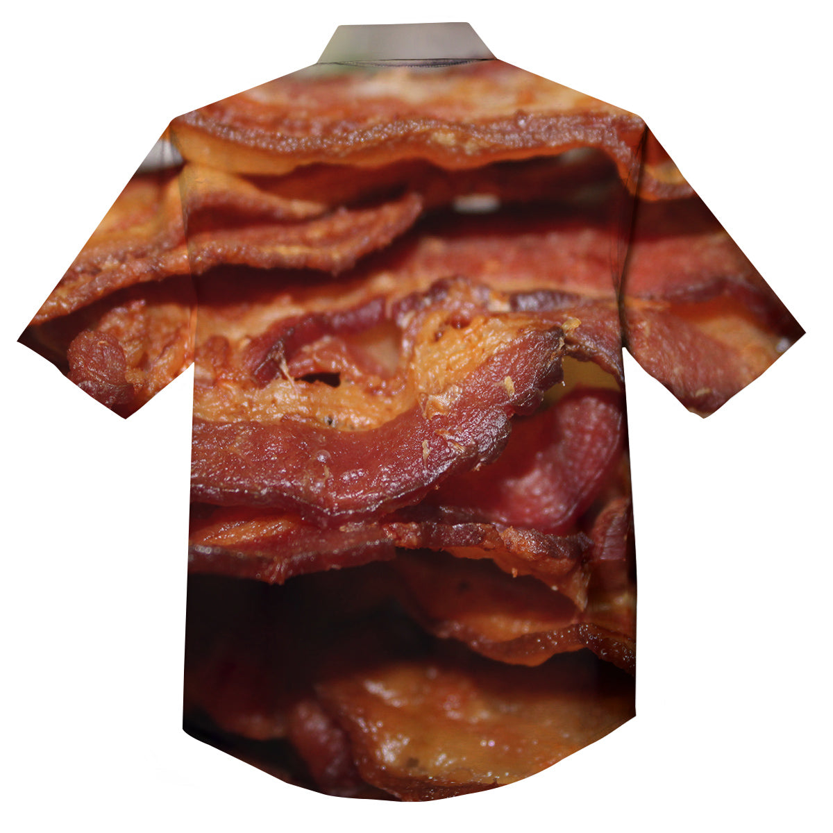 Bacon Crispy Print Button Up Shirt-grizzshop