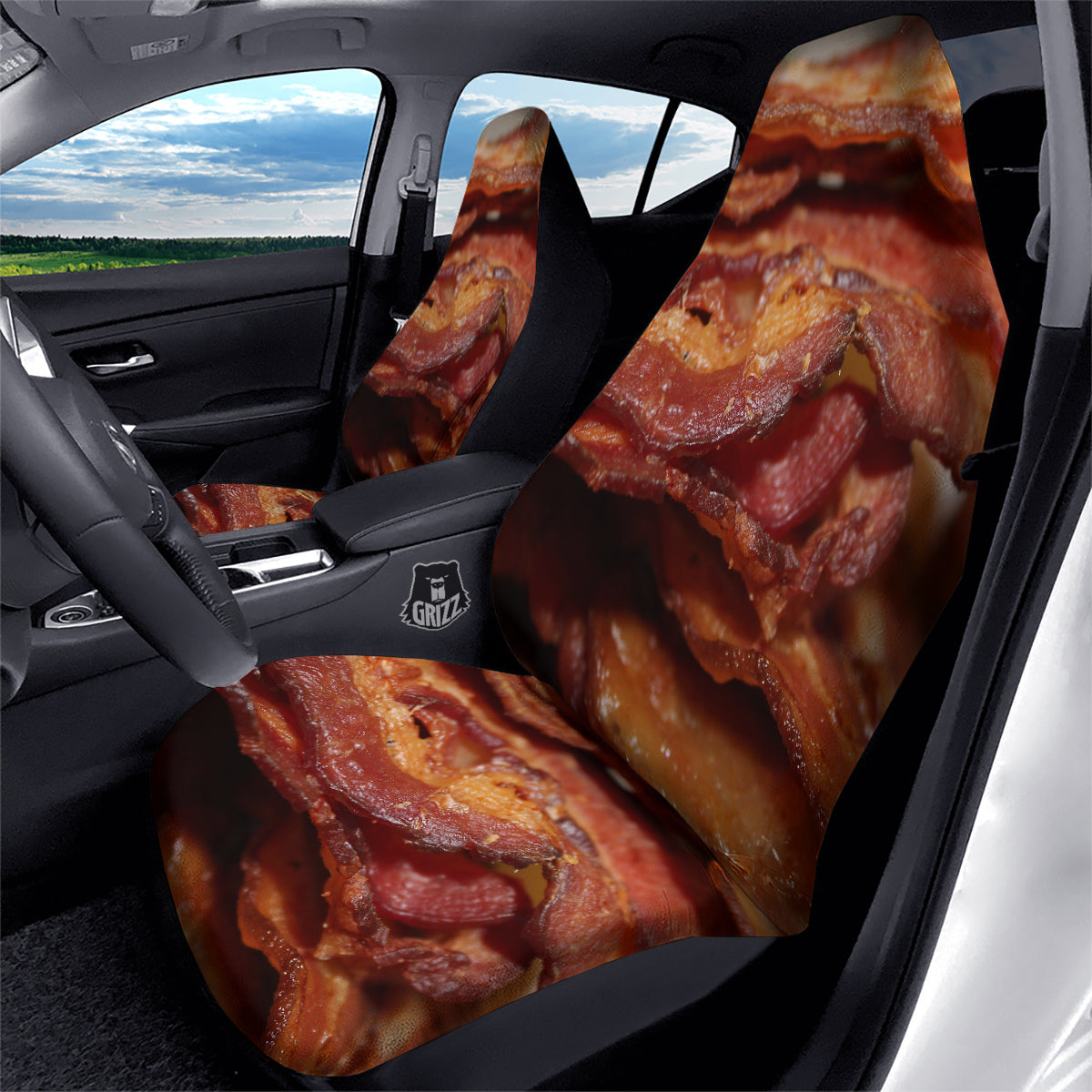 Bacon Crispy Print Car Seat Covers-grizzshop