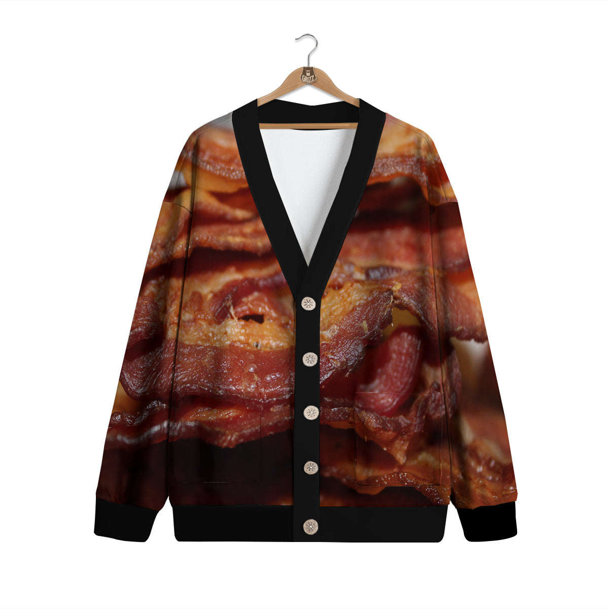 Bacon Crispy Print Cardigan-grizzshop